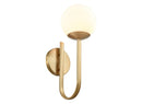 Caroline 1-Light Brushed Gold Globe Wall Sconce - BlueJay Avenue