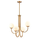 Caroline 26" Wide 4-Light Modern Globe Chandelier – Brushed Gold - BlueJay Avenue