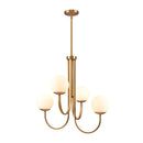 Caroline 26" Wide 4-Light Modern Globe Chandelier – Brushed Gold - BlueJay Avenue