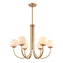 Caroline 6-Light Brushed Gold Globe Chandelier - BlueJay Avenue