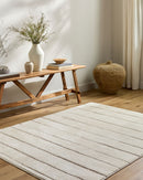 Cascade Cream Machine Woven Modern Area Rug - BlueJay Avenue