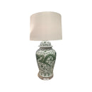 Celadon Dragon Motif Porcelain Ginger Jar Lamp - BlueJay Avenue