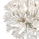 Celene 12-Light Glass Flower Chandelier – Aged Silver - BlueJay Avenue