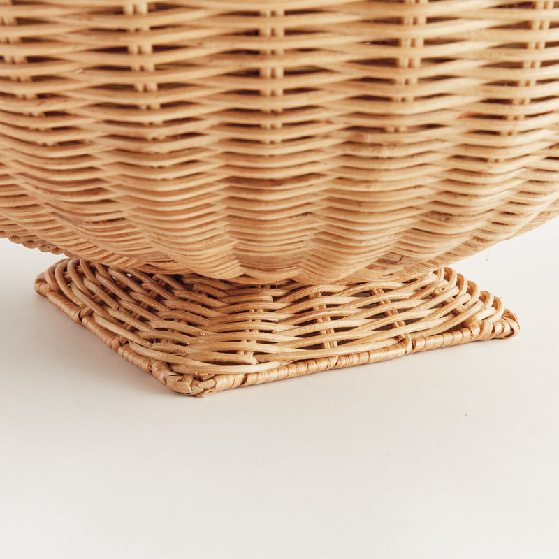 Charleston Natural Rattan Footed Bowl - BlueJay Avenue
