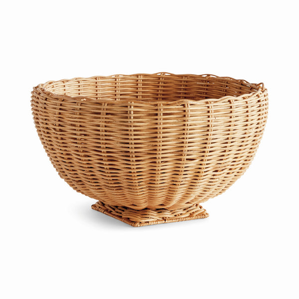 Charleston Natural Rattan Footed Bowl - BlueJay Avenue