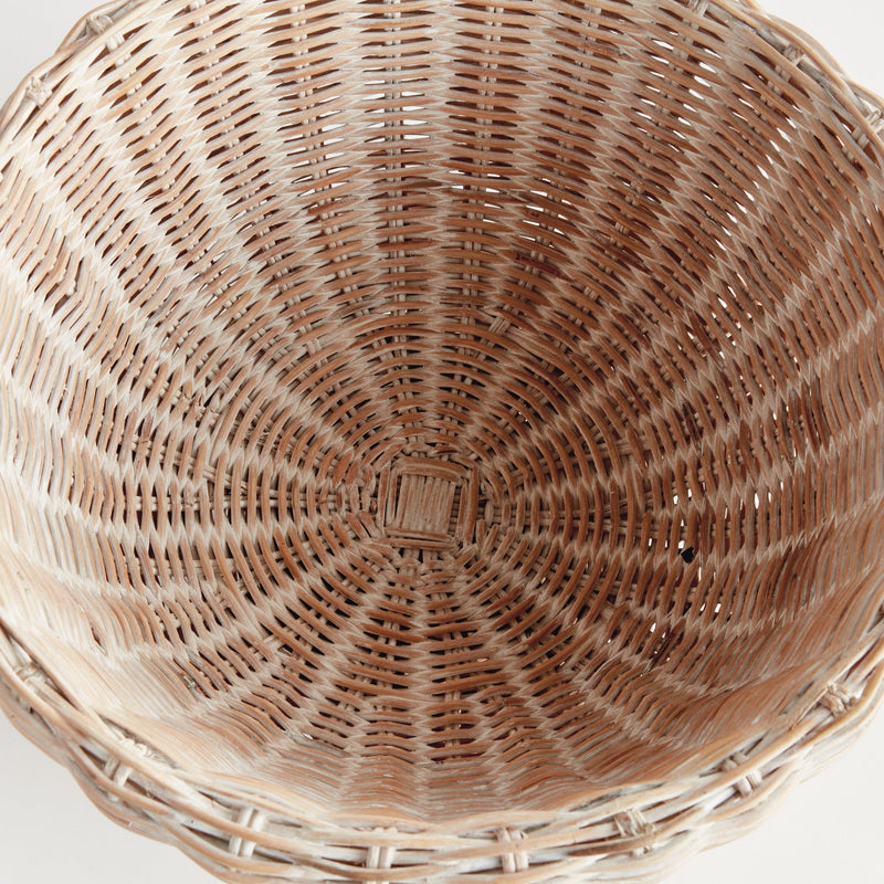 Charleston White Rattan Footed Bowl - BlueJay Avenue