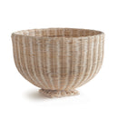 Charleston White Rattan Footed Bowl - BlueJay Avenue