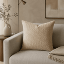 Chevron Suede Basketweave Leather Pillow - Taupe, 20 in - BlueJay Avenue