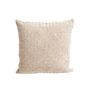 Chevron Woven Leather Pillow, Bone - 20"x20" - BlueJay Avenue