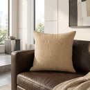 Chevron Woven Leather Pillow, Bone - 20"x20" - BlueJay Avenue