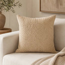 Chevron Woven Leather Pillow, Bone - 20"x20" - BlueJay Avenue