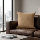 Chevron Woven Leather Throw Pillow, Camel, 20 x 20 in - BlueJay Avenue