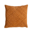 Chevron Woven Suede Leather Pillow, Cognac - 20 x 20 in - BlueJay Avenue