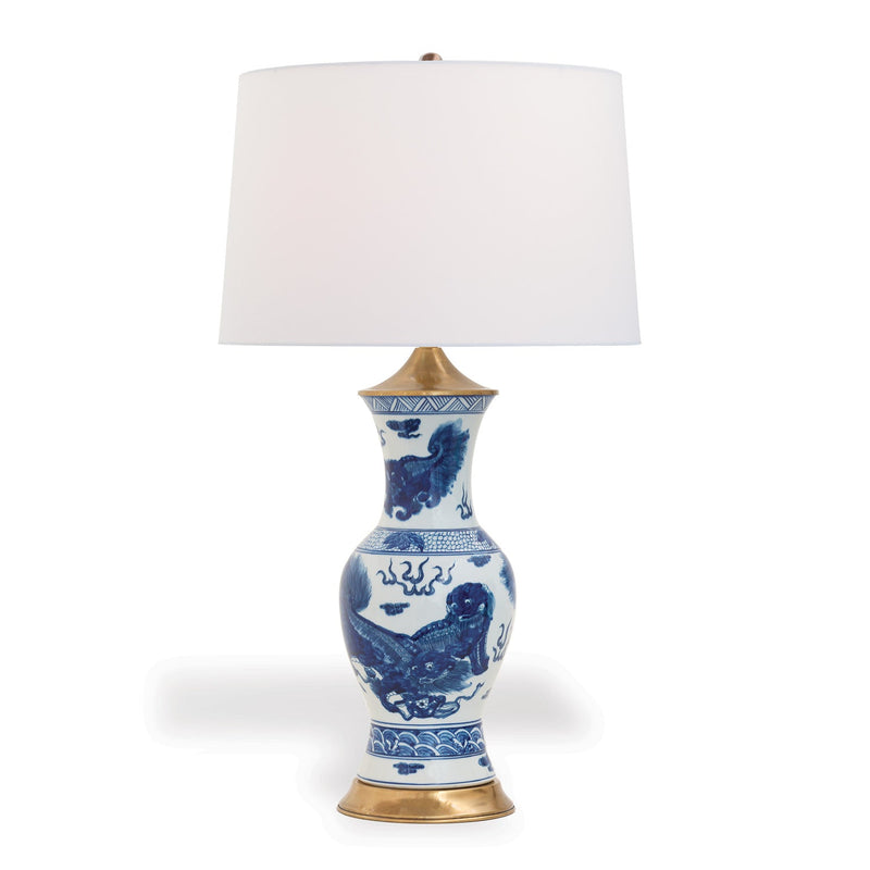Chow Blue Chinoiserie Porcelain Table Lamp - BlueJay Avenue