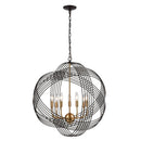 Concentric 7-Light Orb Chandelier – Bronze & Satin Brass with Crystal Accents - BlueJay Avenue