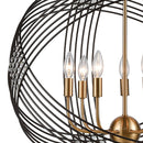Concentric 7-Light Orb Chandelier – Bronze & Satin Brass with Crystal Accents - BlueJay Avenue