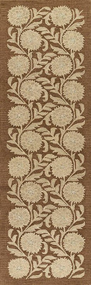 Cotswold Brown Floral Hand Tufted Wool Rug - BlueJay Avenue