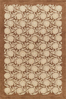 Cotswold Brown Floral Hand Tufted Wool Rug - BlueJay Avenue