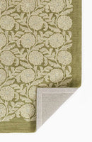 Cotswold Green Cottage Style Wool Rug - BlueJay Avenue