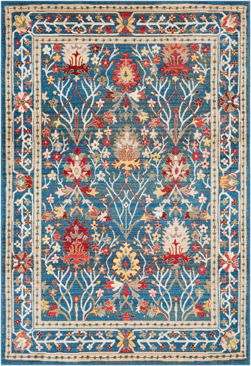 Crafty Medium Pile Blue Traditional Area Rug - BlueJay Avenue