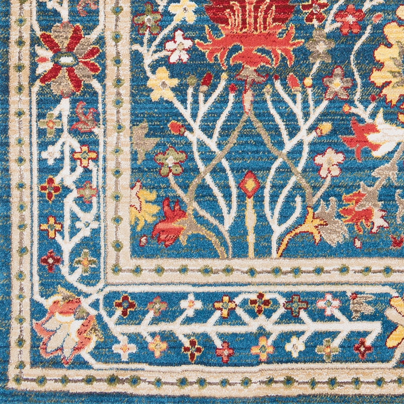 Crafty Medium Pile Blue Traditional Area Rug - BlueJay Avenue