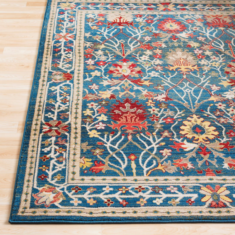 Crafty Medium Pile Blue Traditional Area Rug - BlueJay Avenue