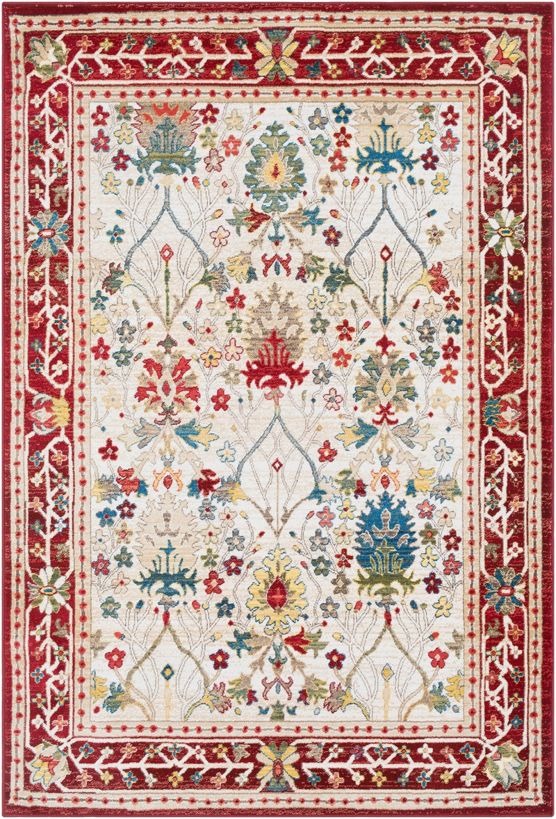 Crafty Medium Pile Red Traditional Area Rug - BlueJay Avenue