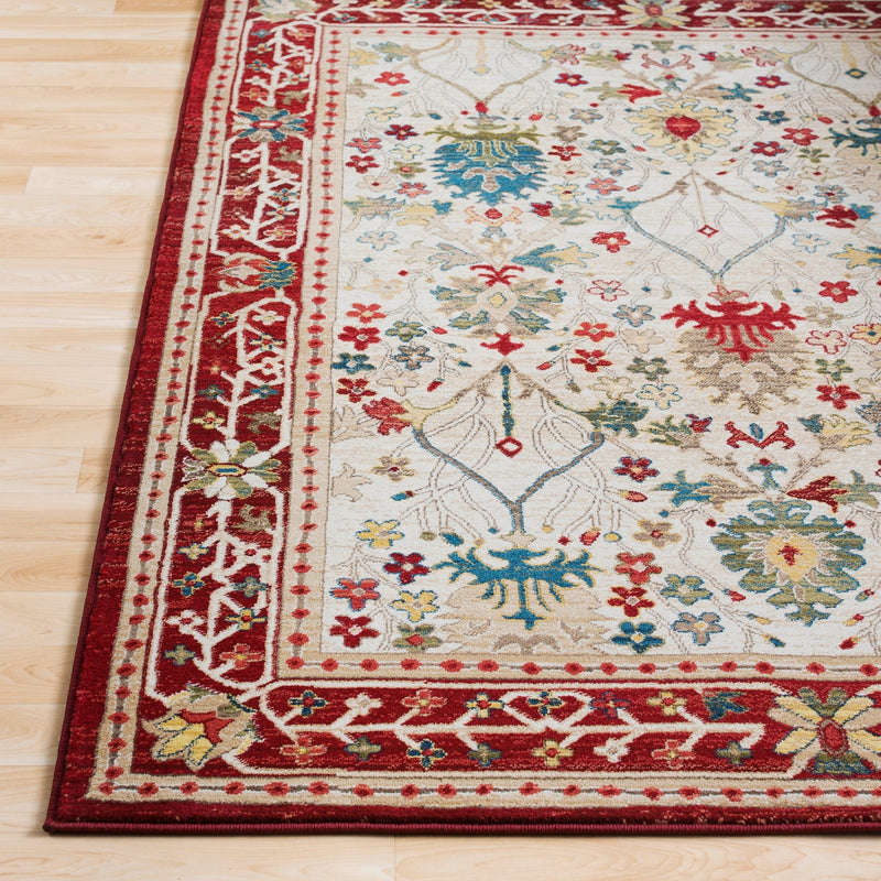 Crafty Medium Pile Red Traditional Area Rug - BlueJay Avenue