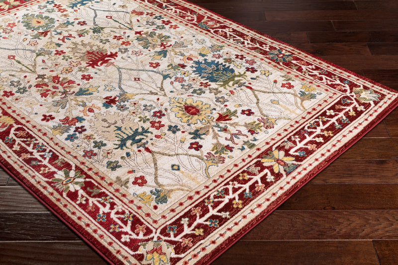 Crafty Medium Pile Red Traditional Area Rug - BlueJay Avenue
