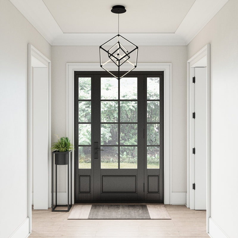 Cube Squared Dimmable Matte Black LED Chandelier - BlueJay Avenue