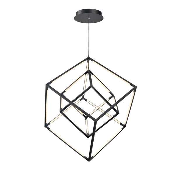 Cube Squared Dimmable Matte Black LED Chandelier - BlueJay Avenue