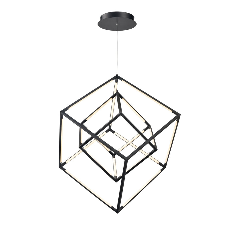 Cube Squared Dimmable Matte Black LED Chandelier - BlueJay Avenue