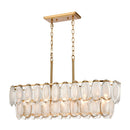 Curiosity 5-Light Gold Linear Glass Chandelier for Kitchen Island - BlueJay Avenue