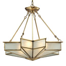 Decostar Art Deco Brass Chandelier, 4-Lt/8-Lt - BlueJay Avenue