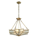 Decostar Art Deco Brass Chandelier, 4-Lt/8-Lt - BlueJay Avenue