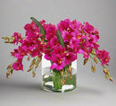 Dendrobium Faux Flower Arrangement In Cylinder Glass Vase - BlueJay Avenue