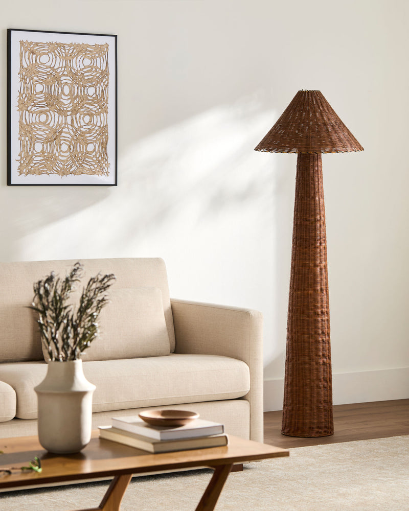 Dunehaven Rattan Floor Lamp - BlueJay Avenue