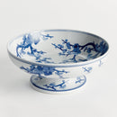 Dynasty Empress Blue & White Ceramic Decorative Footed Bowl - BlueJay Avenue