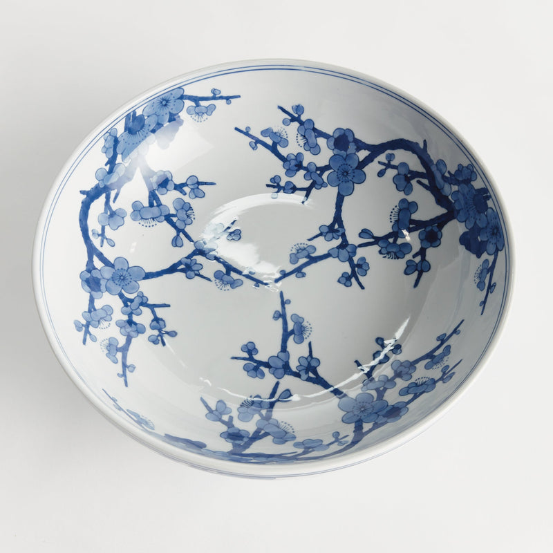 Dynasty Empress Blue & White Ceramic Decorative Footed Bowl - BlueJay Avenue