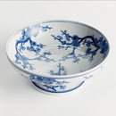 Dynasty Empress Blue & White Ceramic Decorative Footed Bowl - BlueJay Avenue