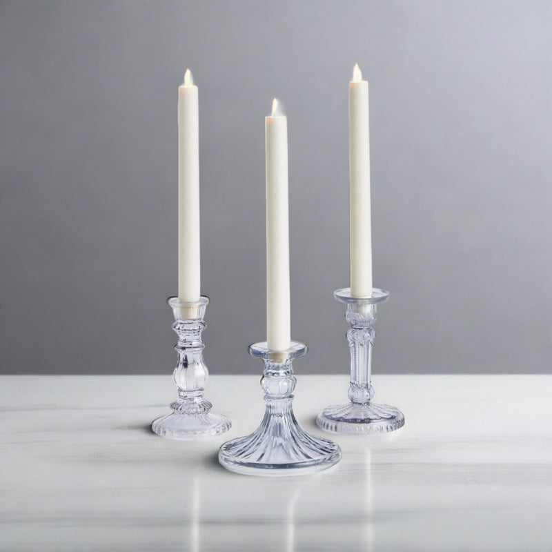 Estella Glass Candle Holders, Set of 3 - BlueJay Avenue