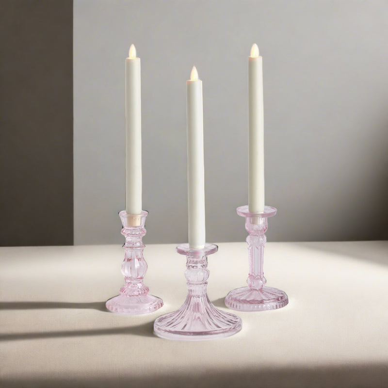 Estella Glass Candle Holders, Set of 3 - BlueJay Avenue