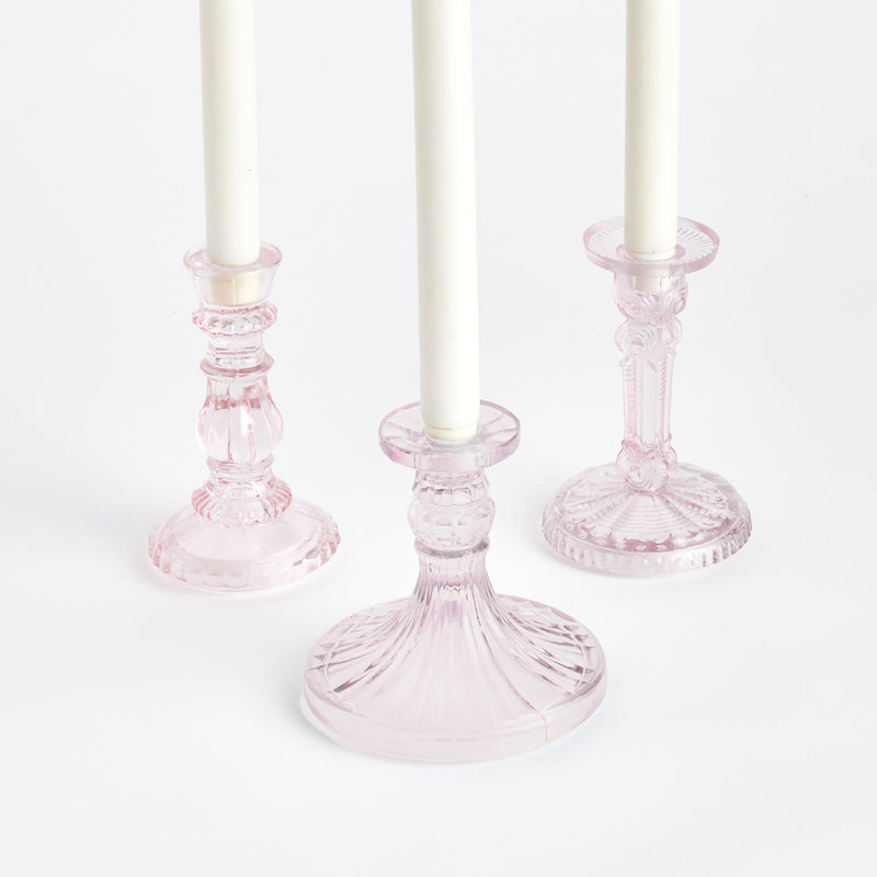 Estella Glass Candle Holders, Set of 3 - BlueJay Avenue