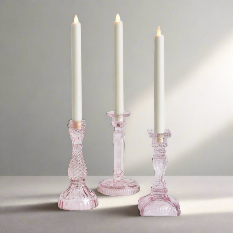Estella Glass Candle Holders, Set of 3 - BlueJay Avenue