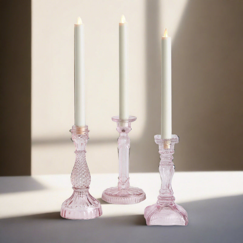 Estella Glass Candle Holders, Set of 3 - BlueJay Avenue