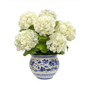 Faux Hydrangea Arrangement in Jardiniere 20'' - BlueJay Avenue
