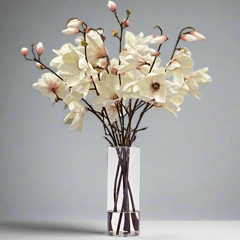 Faux Tree Magnolia Flower Arrangement In Vase 34'' - BlueJay Avenue