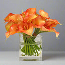 Faux Tri Calla Floral Arrangement In Cube 9.5'' - BlueJay Avenue