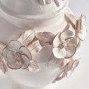 Fiori Handmade Italian White Ceramic Ginger Jar with Floral Lid - BlueJay Avenue