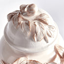 Fiori Handmade Italian White Ceramic Ginger Jar with Floral Lid - BlueJay Avenue